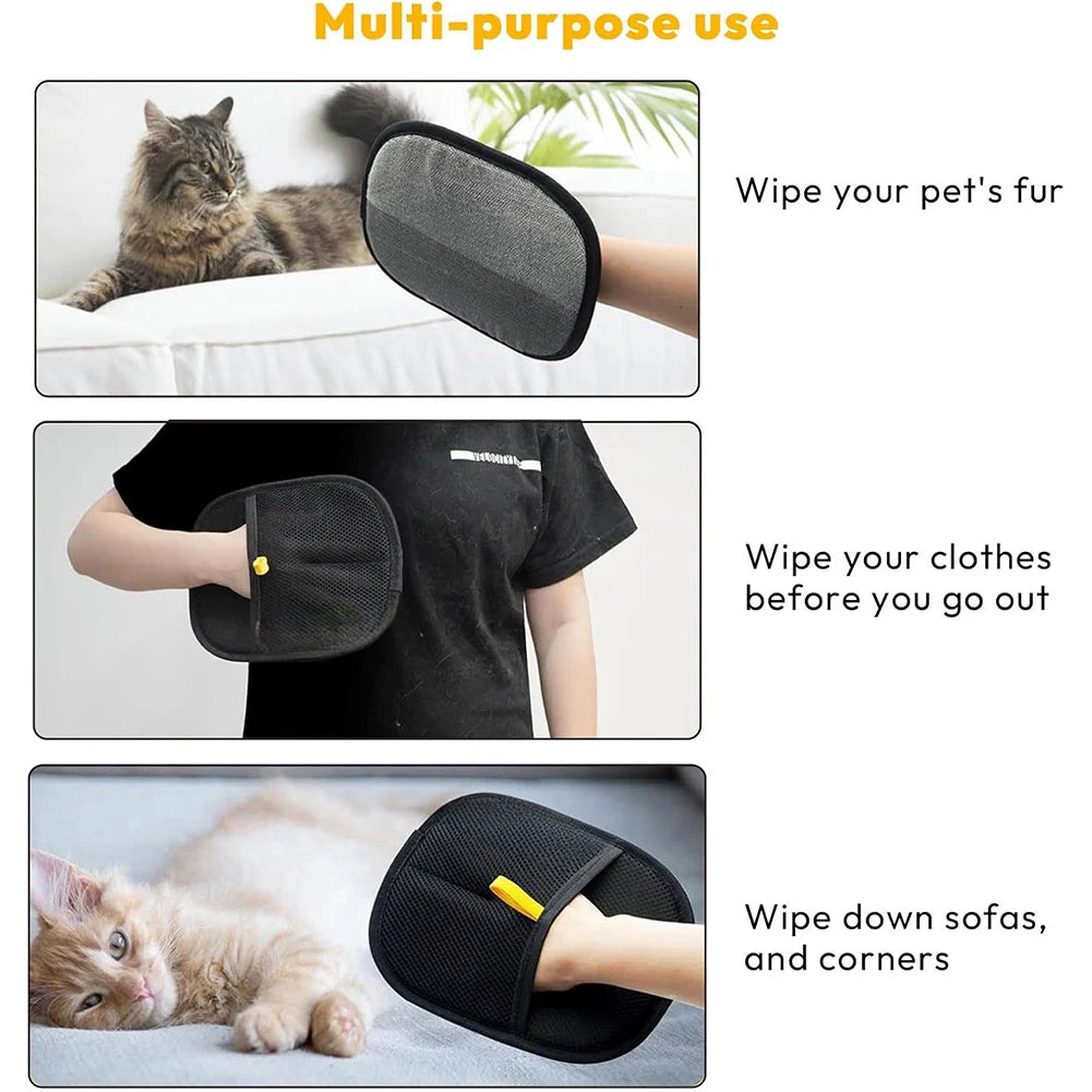 Pet Hair Remover Mitt Pet Hair Remover Gloves for Dog Cat Rabbit with Long/Short/Curly Hair