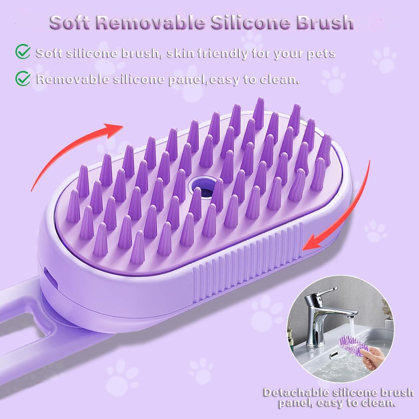 3-in-1 Cat & Dog Steam Brush – Deshedding, Cleaning & Massage Comb
