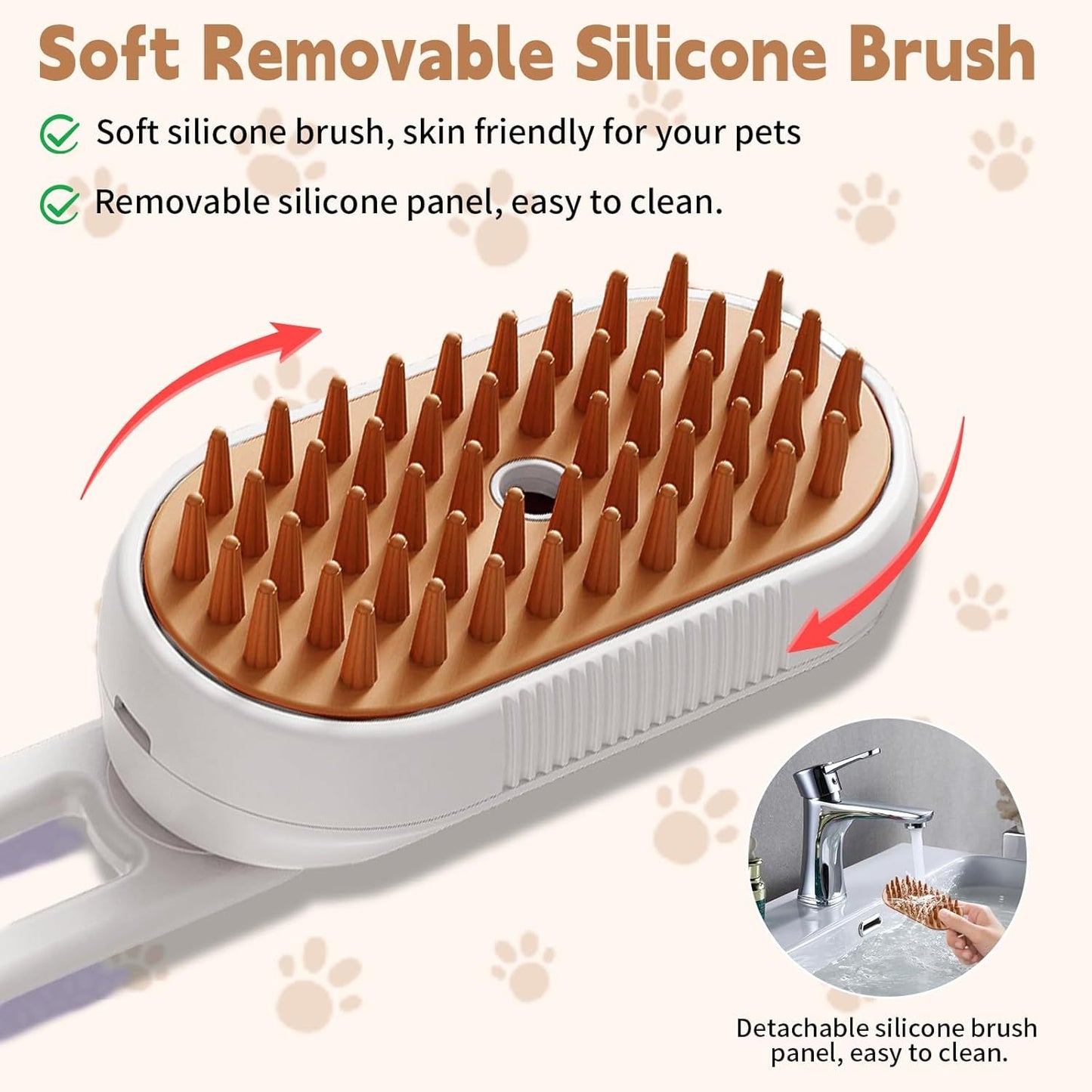 3-in-1 Cat & Dog Steam Brush – Deshedding, Cleaning & Massage Comb